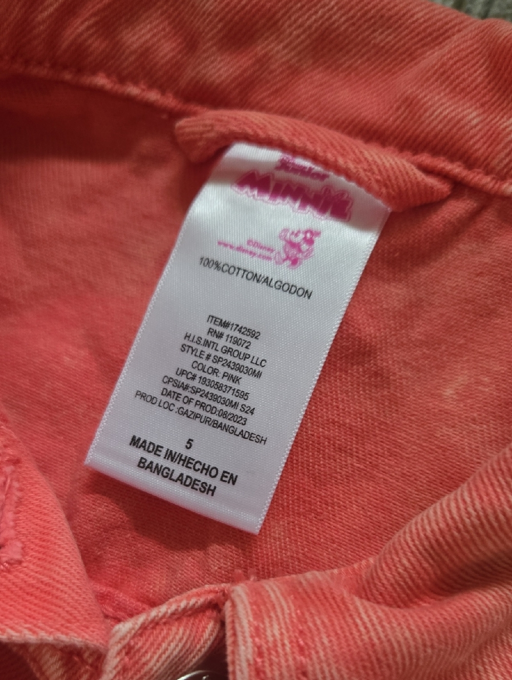 Coral Kids Denim Jacket - Minnie Mouse - Picture 3 of 4